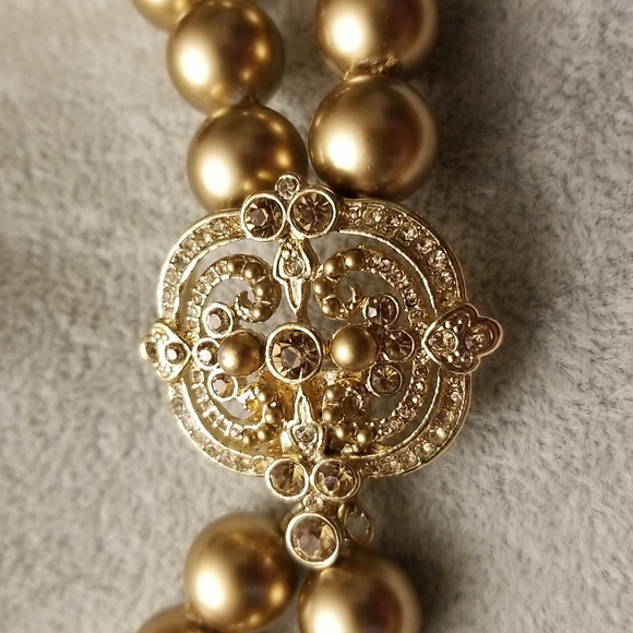 Copper color beaded necklace - Picture 2 of 8